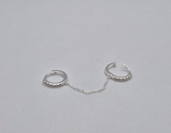 Aros con cadena en plata