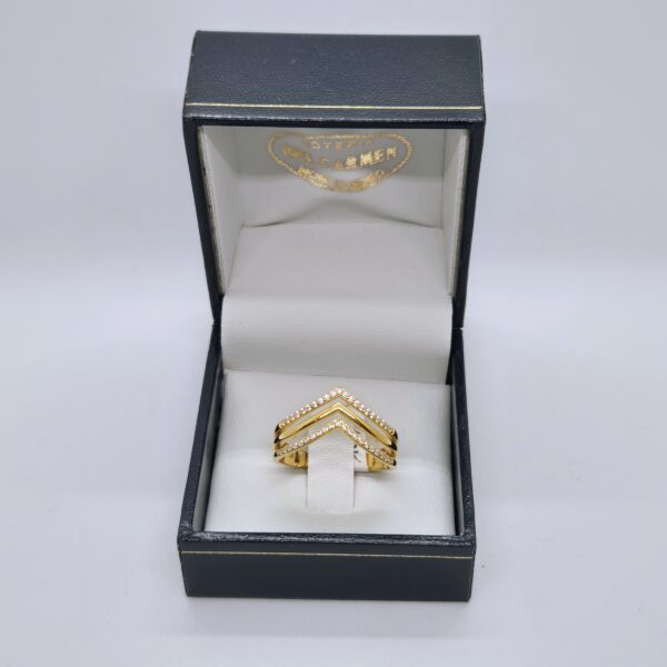 Anillo oro 10k con circonias