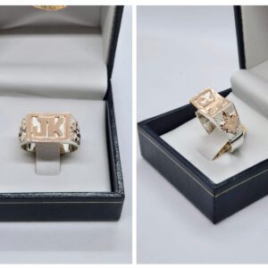 Anillo en plata con apliques en oro