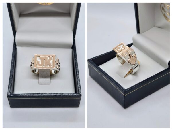 Anillo en plata con apliques en oro