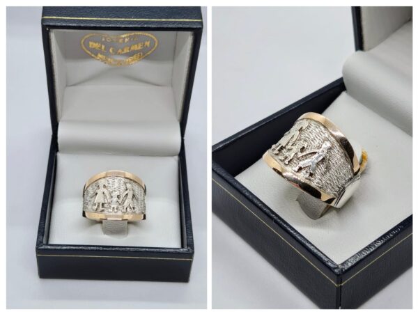 Anillo hijos en plata y oro