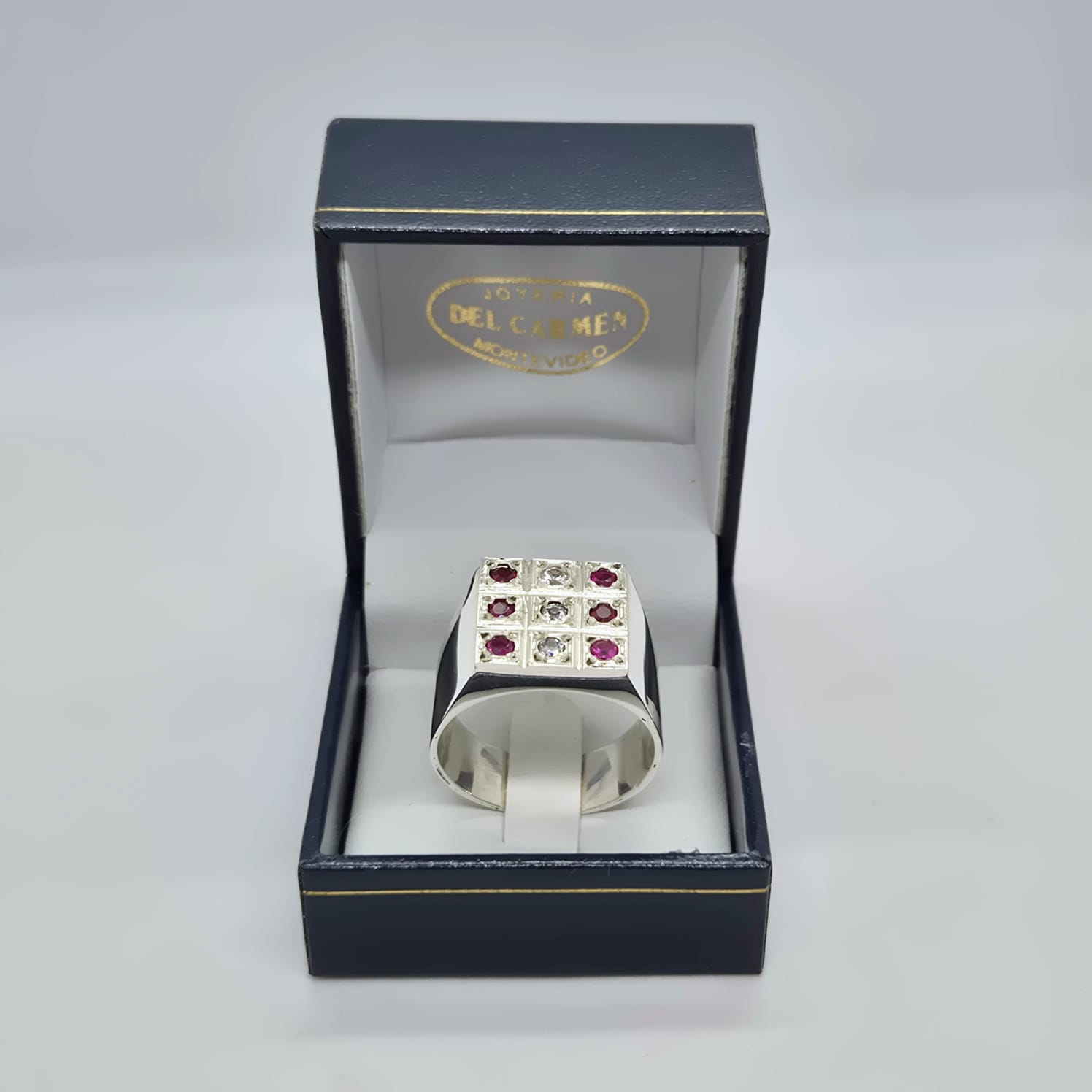 Anillo de Plata 925 Cuadrado con Circonias - Imagen 4